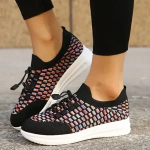 Vanilashoe Women Fashion Fly Knit Breathable Fashion Sneakers