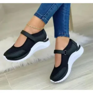 Vanilashoe Casual Velcro Platform Plus Size Mesh Sneakers