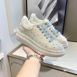 Vanilashoe Casual Rhinestone Platform Sneakers