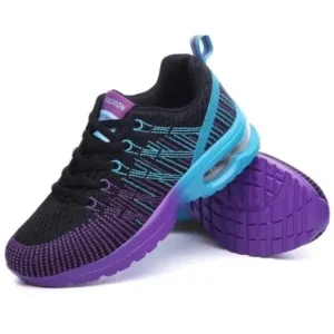 Vanilashoe Women Fashion Casual Lace Up Design Mesh Breathable Air Cushion Shock Absorbing Sneakers