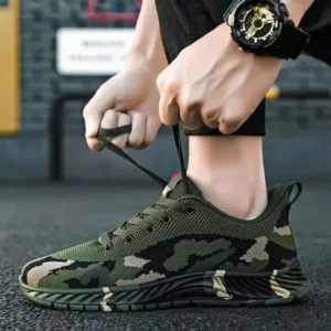 Vanilashoe Men'S Casual Mesh Breathable Camouflage Sneakers