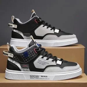 Vanilashoe Men'S Fashion High Top Color Block Sneakers