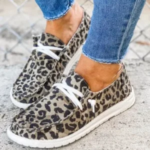 Vanilashoe Women Leopard Casual Flat Loafers Shoes