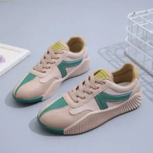 Vanilashoe Women Fashion Color Block Breathable Sneakers