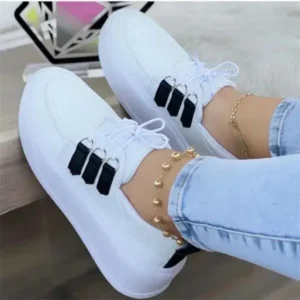 Vanilashoe Women Fashion Lace-Up Sneakers