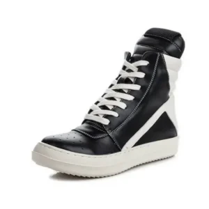 Vanilashoe Women Fashion Casual Black White Inverted Triangle High Top Shoes