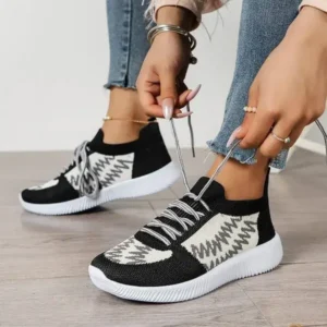 Vanilashoe Women Fashion Color Block Mesh Platform Sneakers