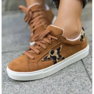 Vanilashoe Women Fashion Round Toe Lace-Up Canvas Sneakers